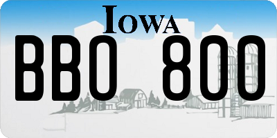 IA license plate BBO800