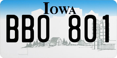IA license plate BBO801