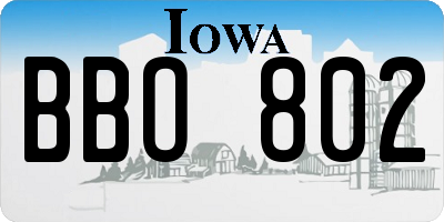 IA license plate BBO802