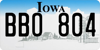 IA license plate BBO804