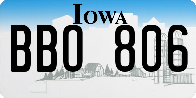 IA license plate BBO806