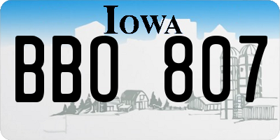 IA license plate BBO807