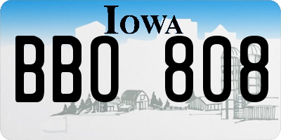 IA license plate BBO808