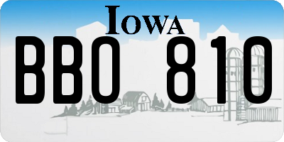 IA license plate BBO810