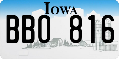 IA license plate BBO816