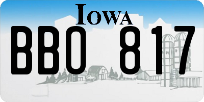 IA license plate BBO817