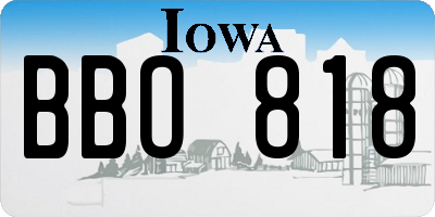 IA license plate BBO818