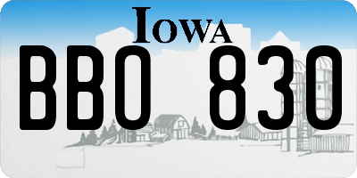 IA license plate BBO830