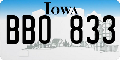 IA license plate BBO833