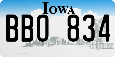 IA license plate BBO834