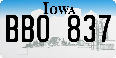IA license plate BBO837
