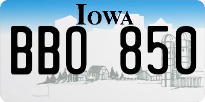 IA license plate BBO850