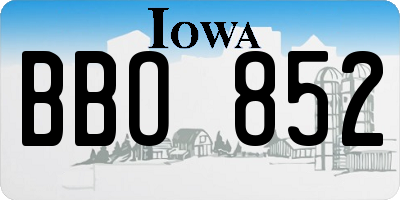 IA license plate BBO852