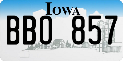 IA license plate BBO857