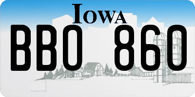 IA license plate BBO860
