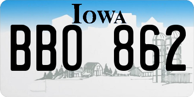 IA license plate BBO862