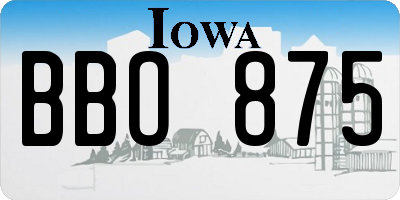 IA license plate BBO875