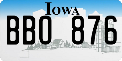 IA license plate BBO876