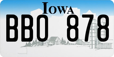 IA license plate BBO878