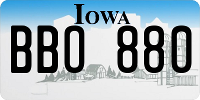 IA license plate BBO880