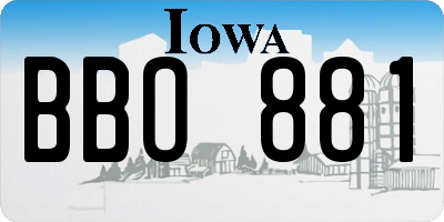 IA license plate BBO881