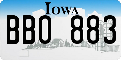 IA license plate BBO883