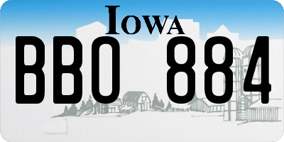 IA license plate BBO884