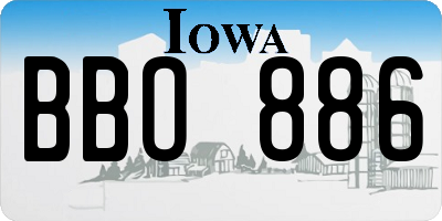 IA license plate BBO886
