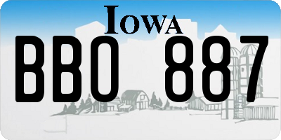 IA license plate BBO887