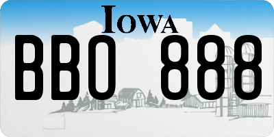 IA license plate BBO888