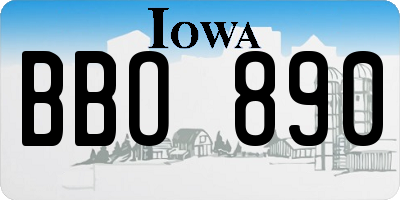 IA license plate BBO890