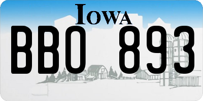 IA license plate BBO893
