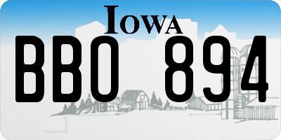 IA license plate BBO894