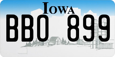 IA license plate BBO899