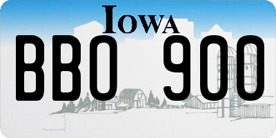 IA license plate BBO900