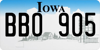 IA license plate BBO905