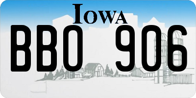IA license plate BBO906