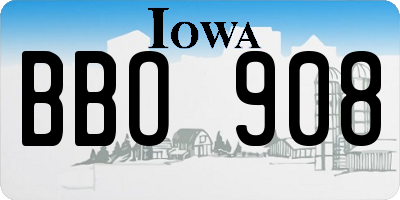 IA license plate BBO908