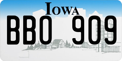IA license plate BBO909