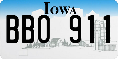 IA license plate BBO911
