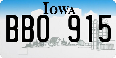 IA license plate BBO915