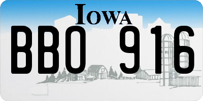 IA license plate BBO916