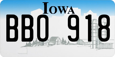 IA license plate BBO918