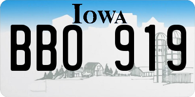 IA license plate BBO919