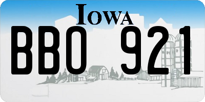 IA license plate BBO921