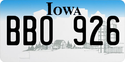 IA license plate BBO926
