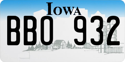 IA license plate BBO932