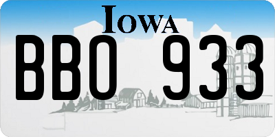 IA license plate BBO933