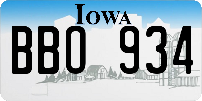 IA license plate BBO934