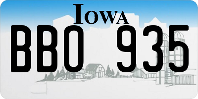 IA license plate BBO935